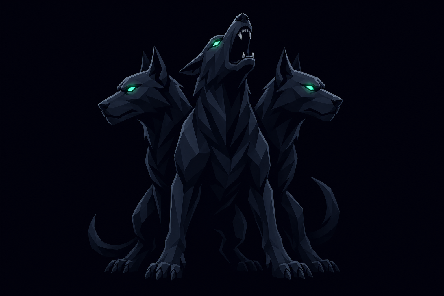 Cerberus on alert, howling