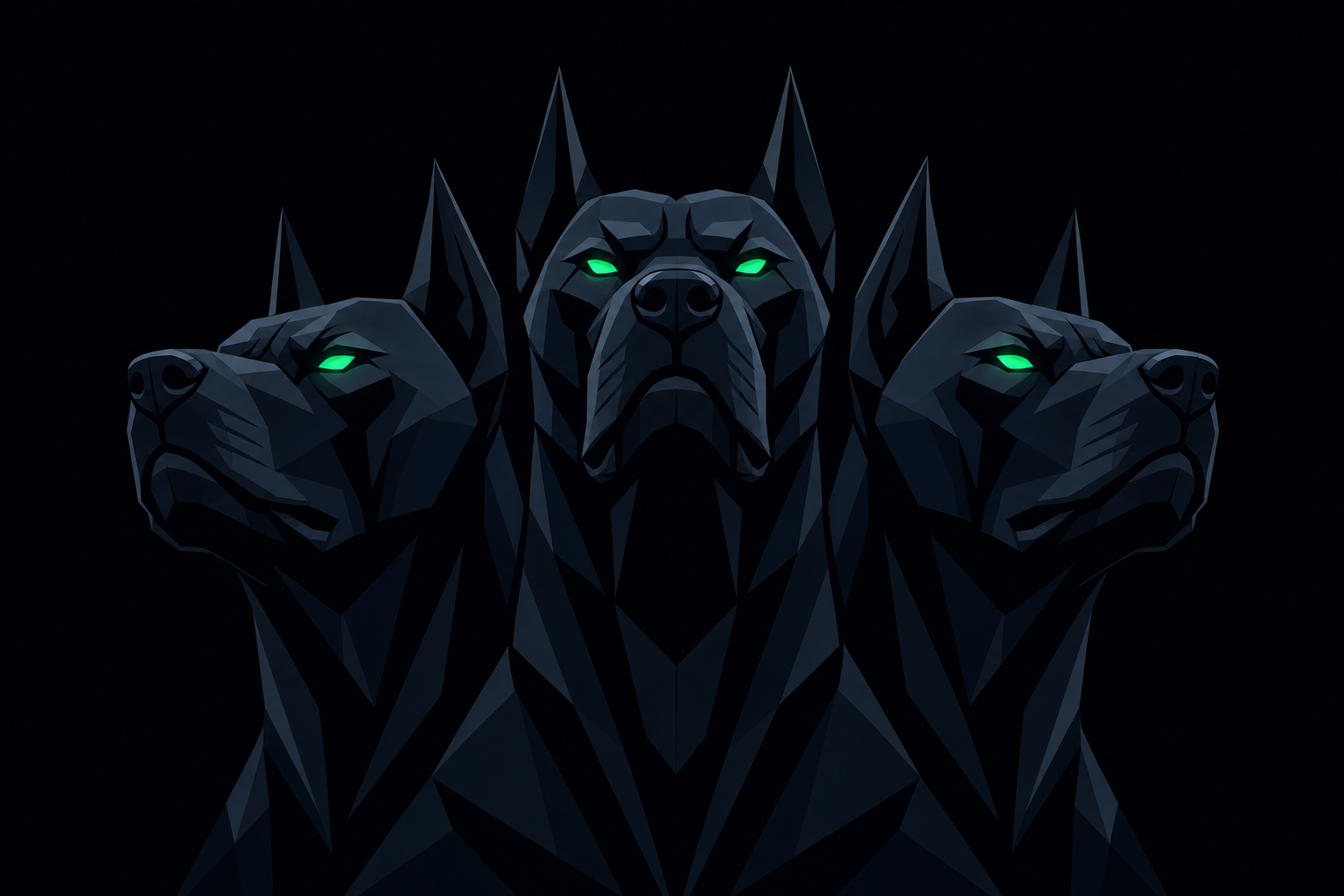 Three Cerberus heads — one for each monitor type